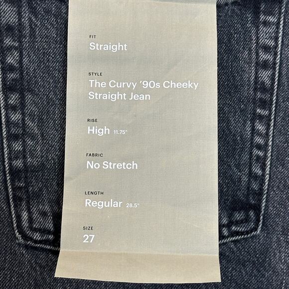Everlane The Curvy ’90s Cheeky Straight Jean Washed Black Women's 27R NWT - Picture 8 of 13